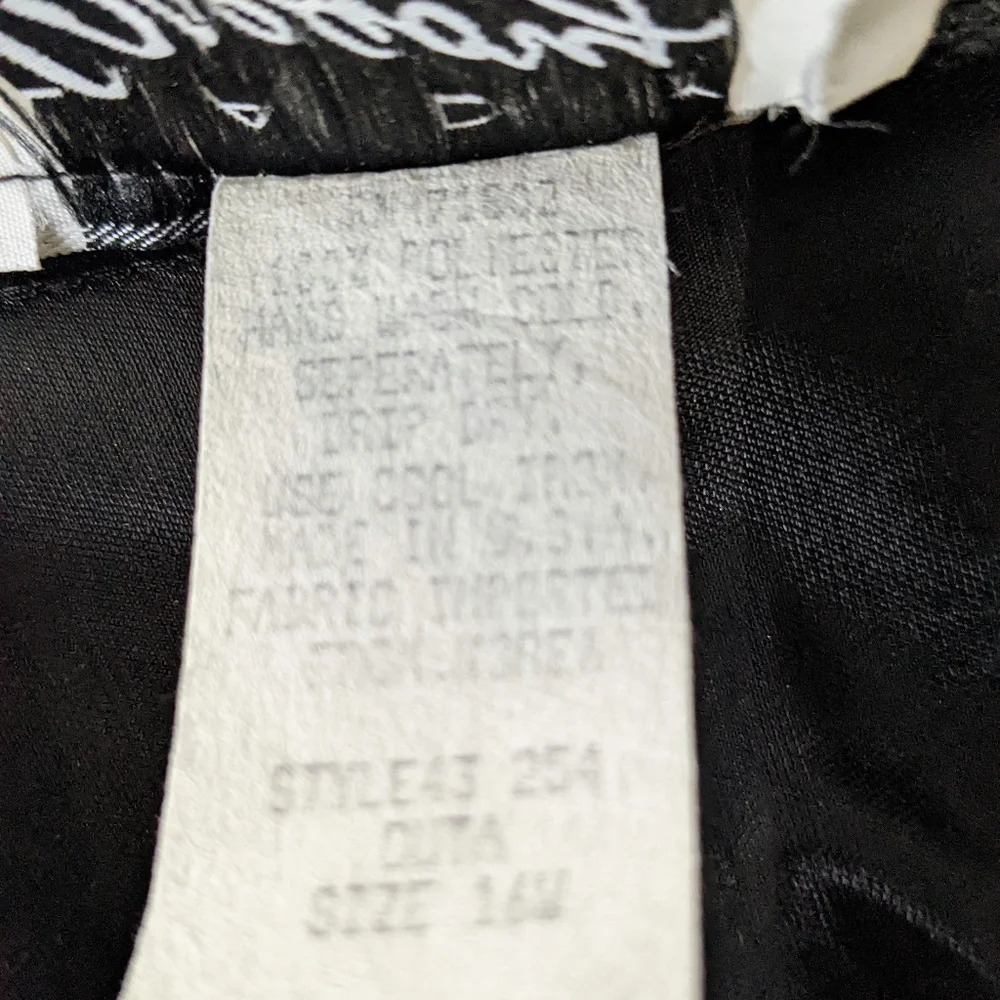 Vintage Lady Gregory Duster/Komono/Jacket Black & Animal Print Size 16W - Picture 7 of 7